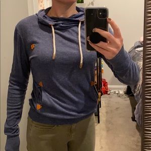 Lightweight pullover, cowl neck and hooded